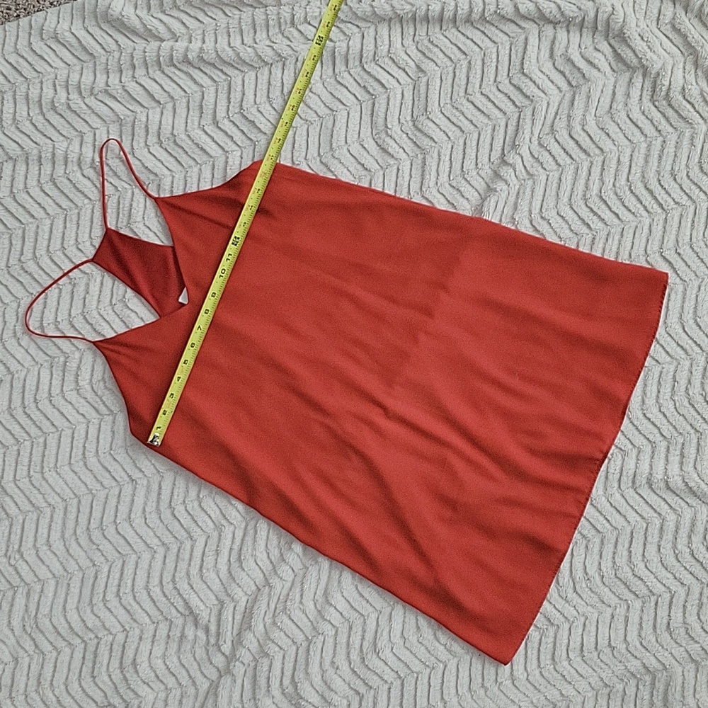 Red Orange spaghetti strap mini dress